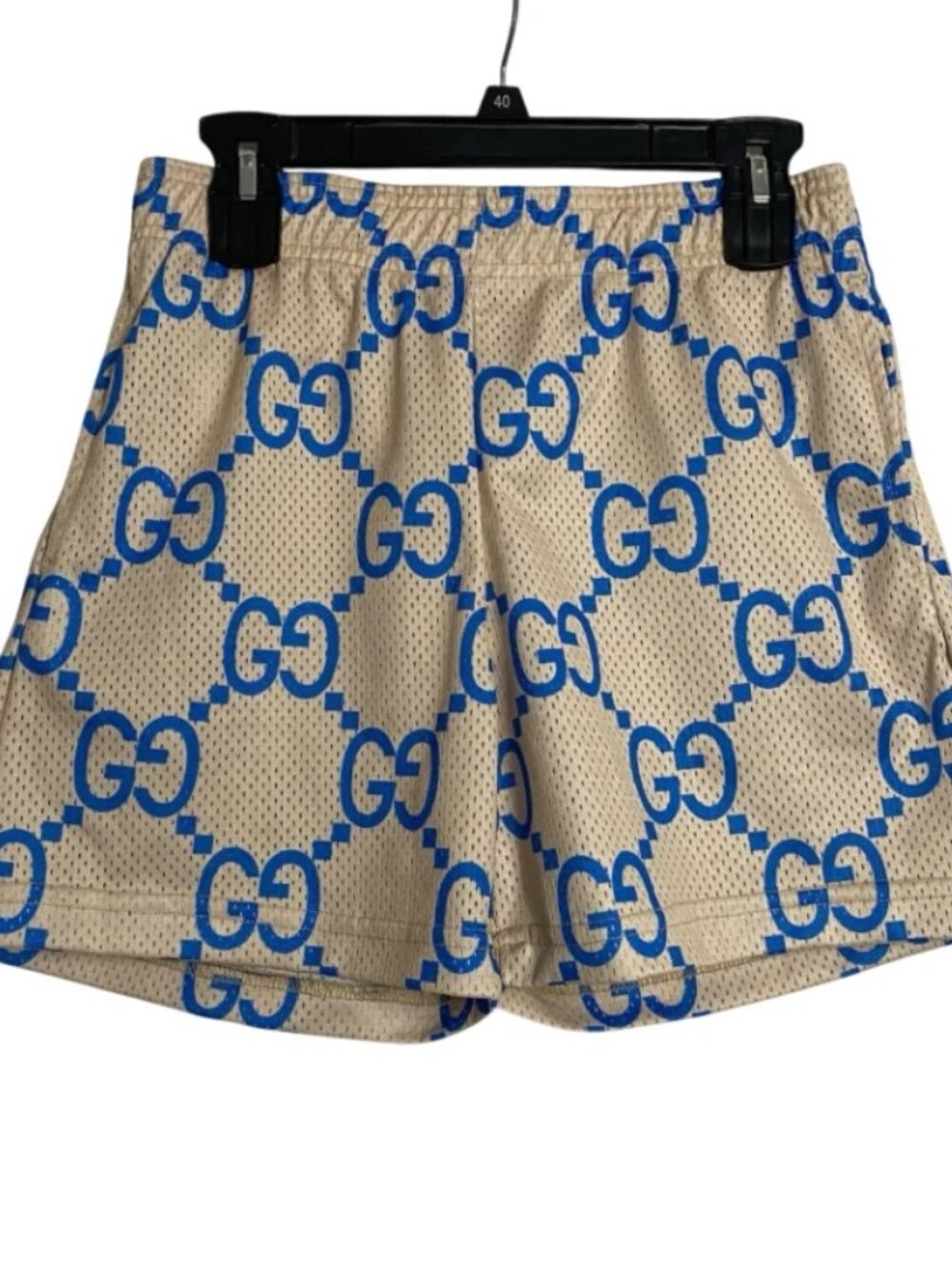 Bravest Studios Brown Tan Blue Gucci Print Athletic Running Shorts Mens Medium